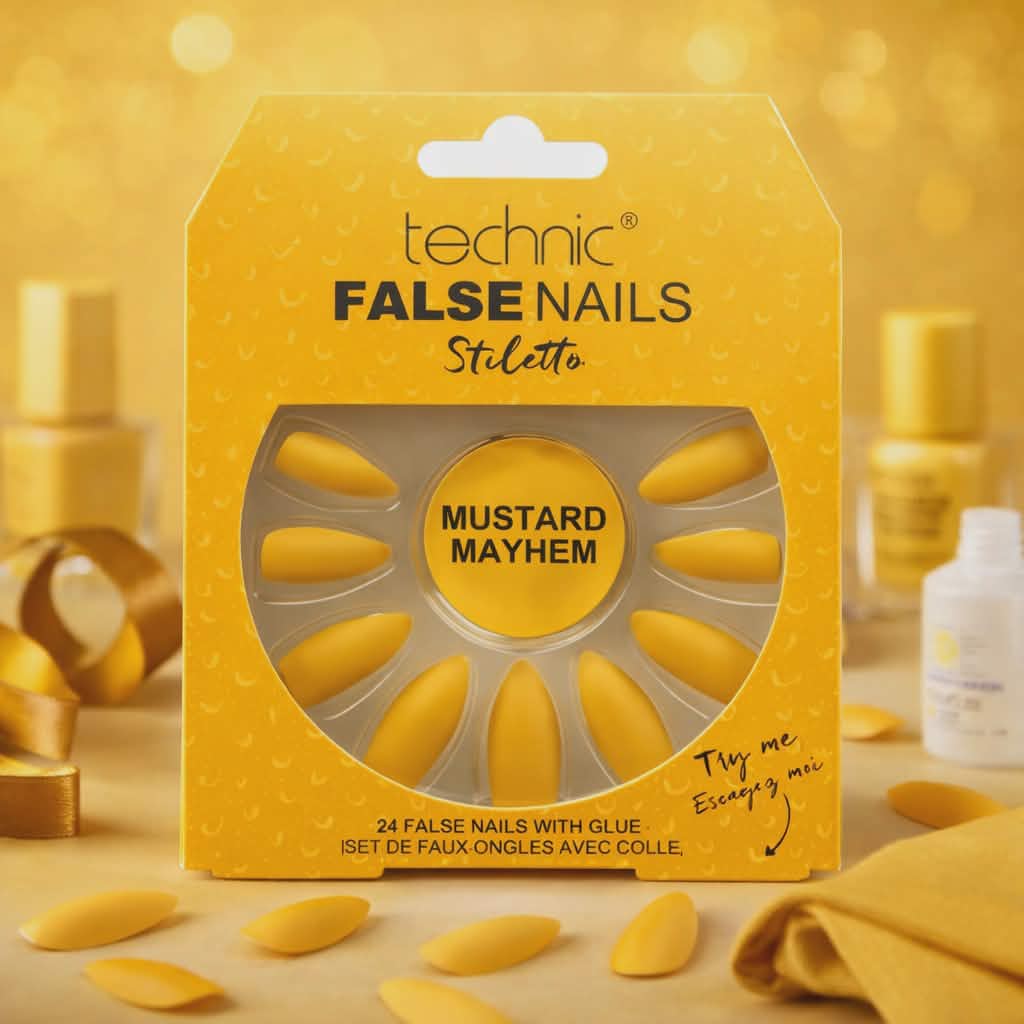 technic - Faux ongles Stiletto Mustard Mayhem