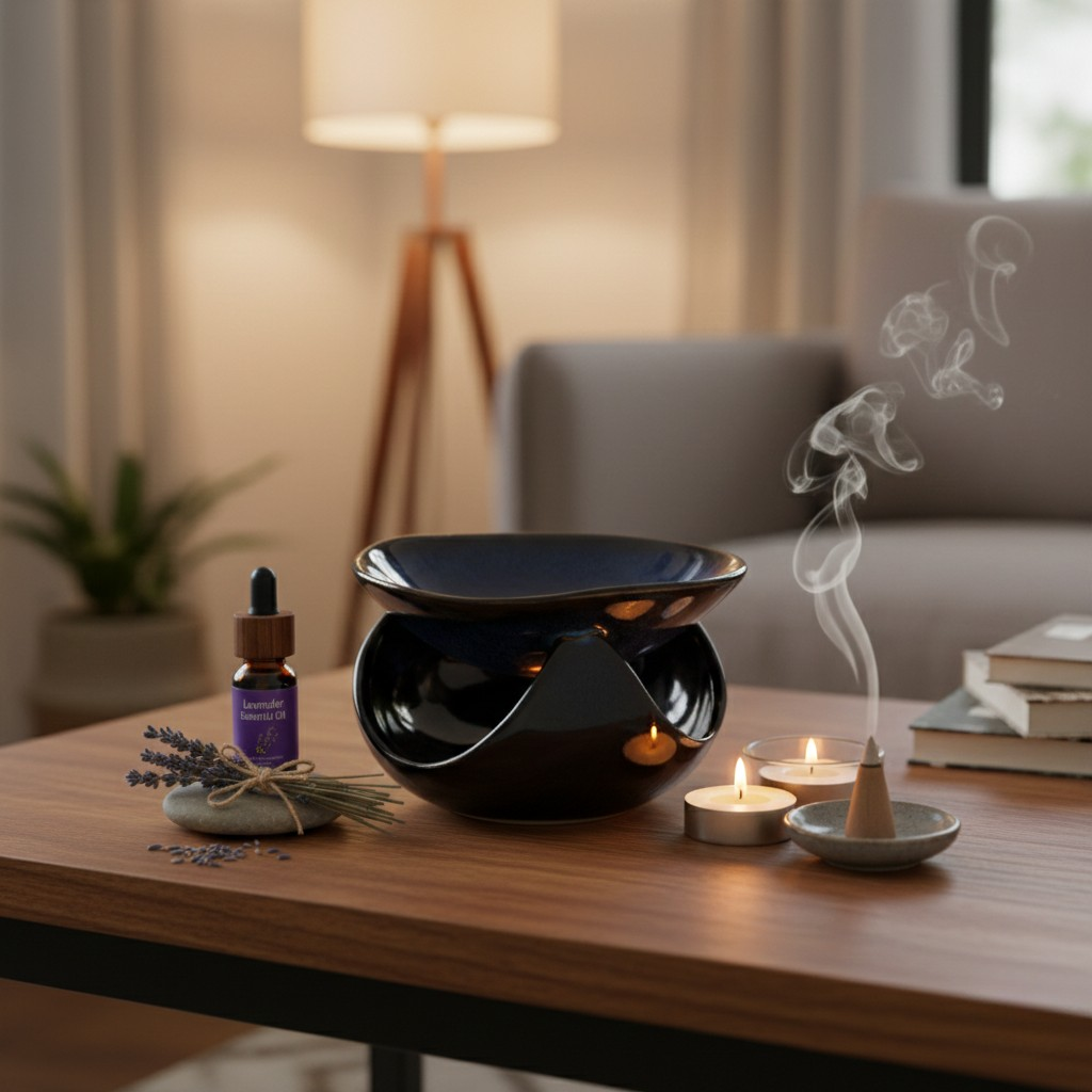 Brûleur A Huile Abstrait Bleu Foncé