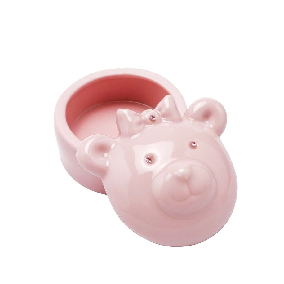 Boîte à dents ourson ROSE en porcelaine - pièce