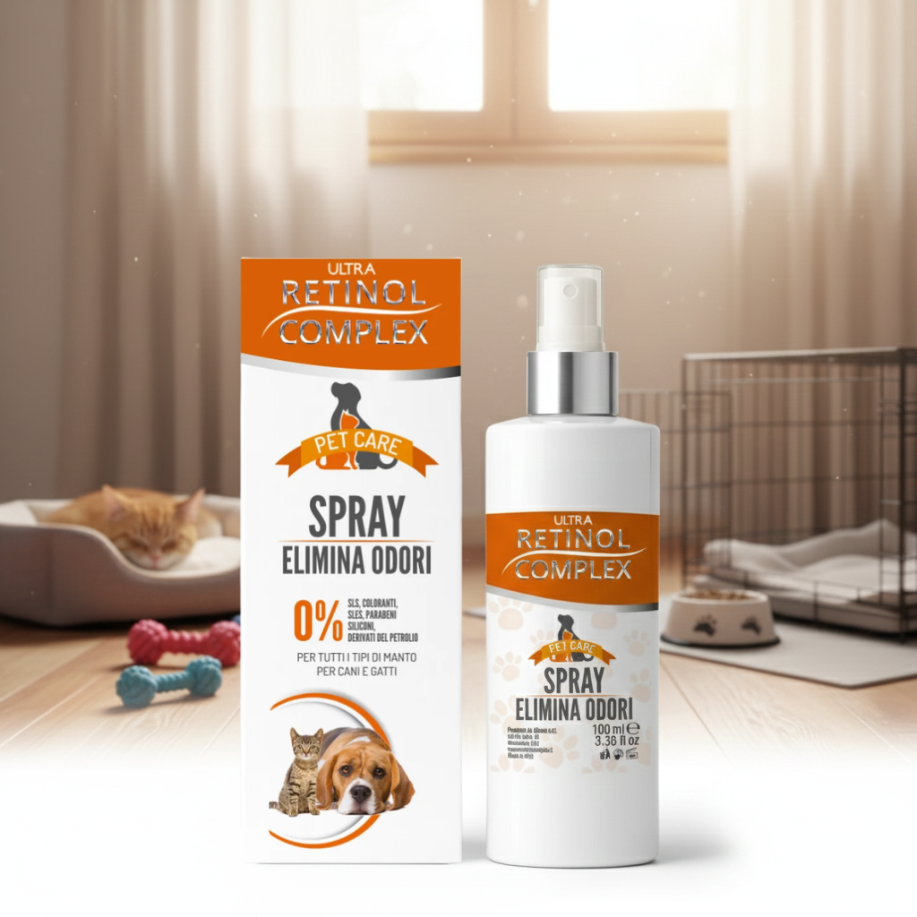 SPRAY ÉLIMINATEUR D'ODEURS POUR ANIMAUX 100ML. RETINOL COMPLEX