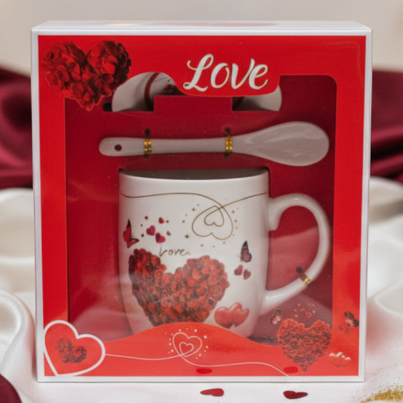 Coffrets Cadeaux Céramique Premium – Set 3 Pièces (Mug, Soucoupe et Cuillère)