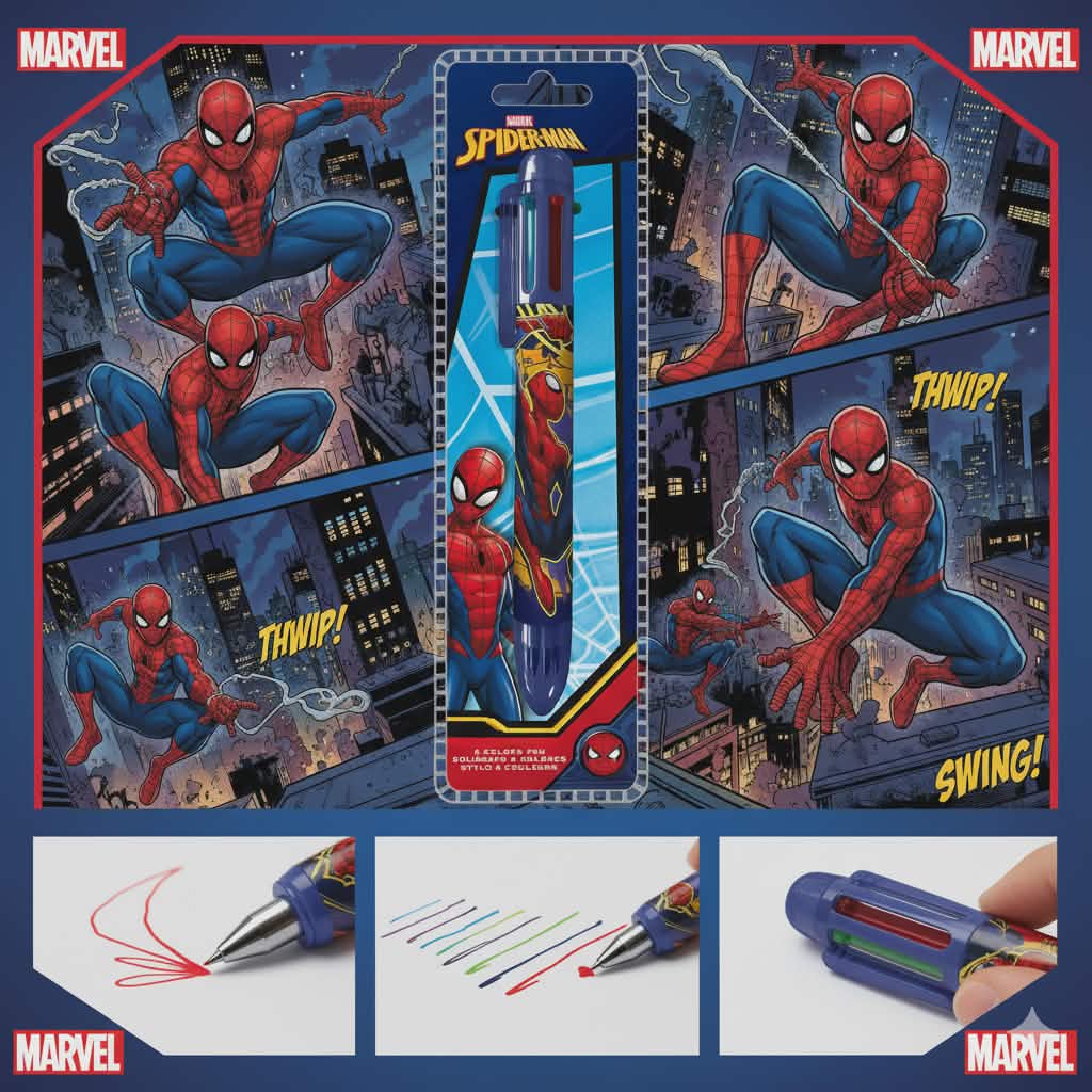 Feutre Spiderman à 6 couleurs