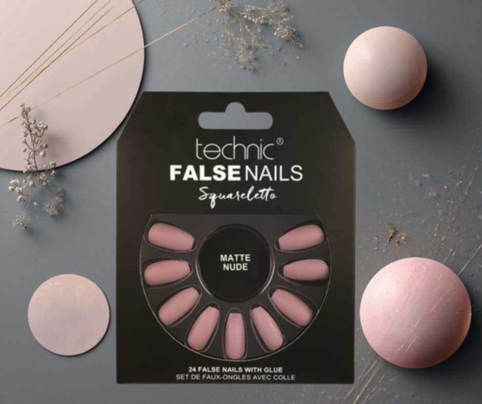 technic - Faux ongles Squareletto Matte Nude