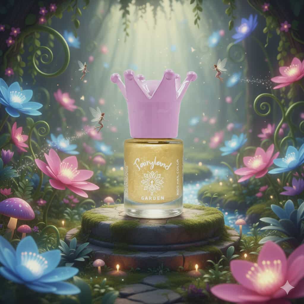 Vernis à ongles à base d'eau FAIRYLAND, Or pailleté Jiny