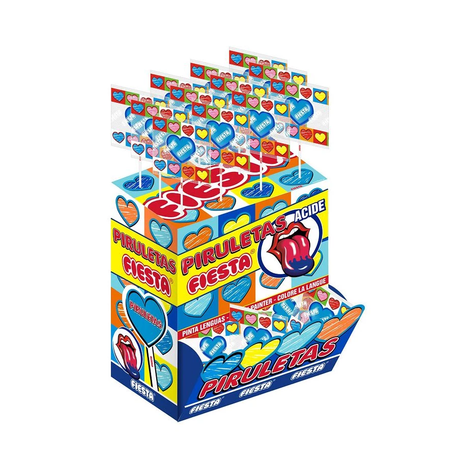 Sucettes coeur Piruletas mûre