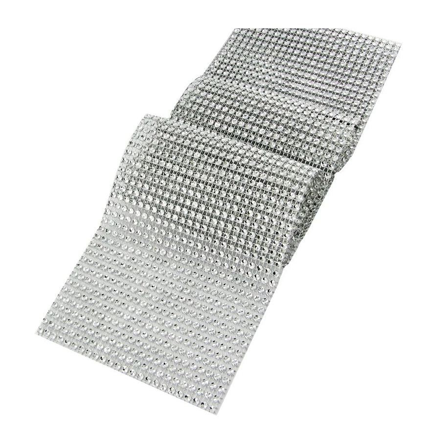 Chemin de table Strass argent - 1 mètre