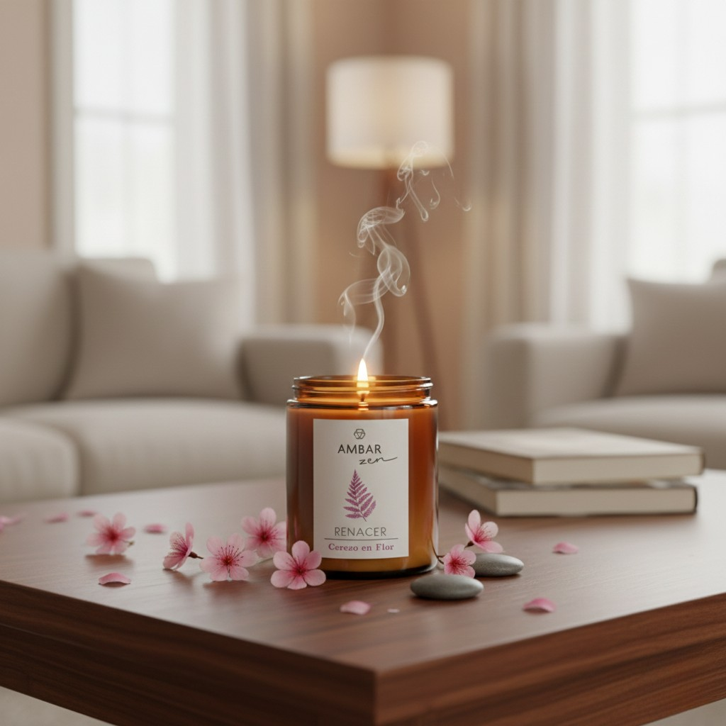 BOUGIE COLLECTION AMBIANCE AMBAR ZEN FLEUR DE CERISIER