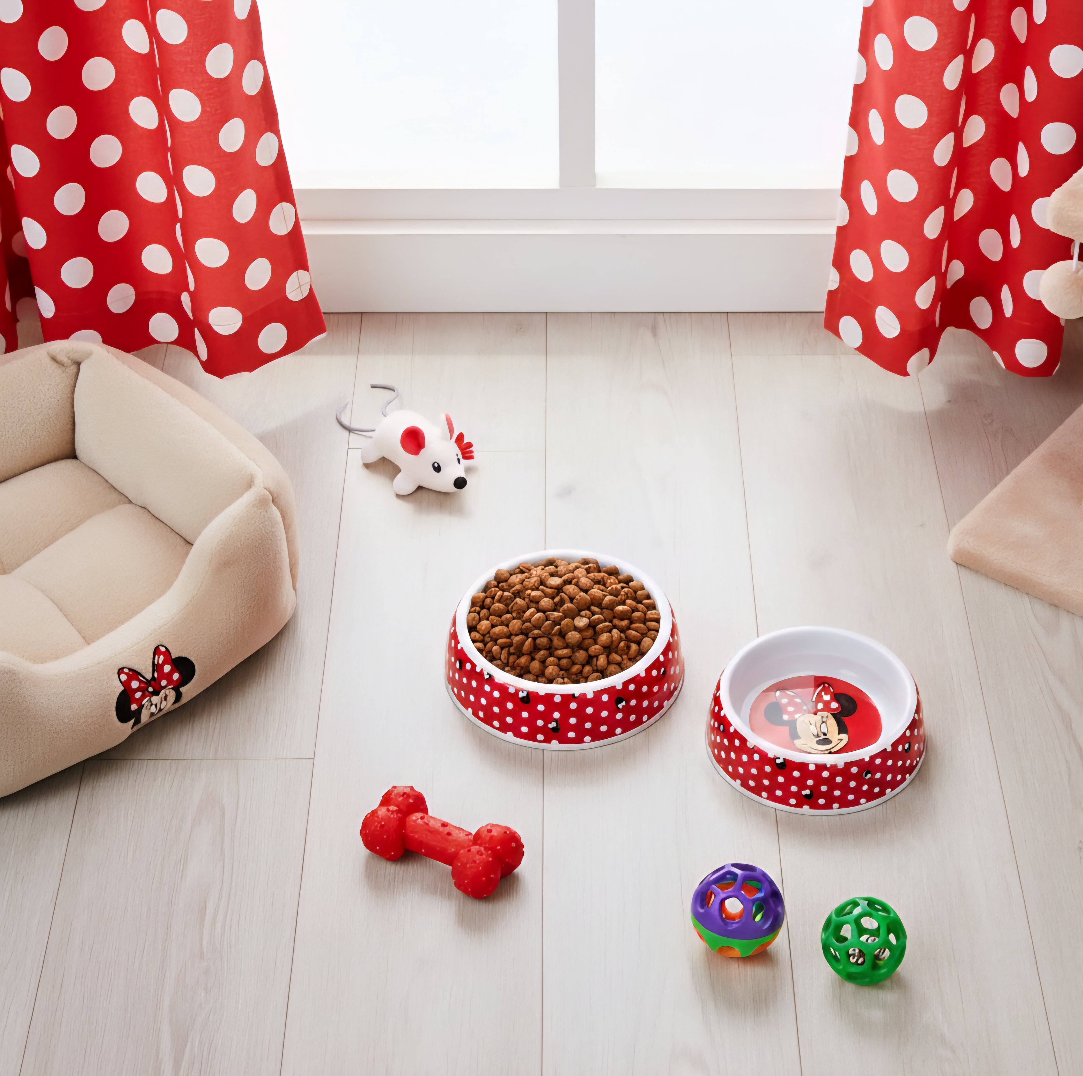 Gamelle pour chien ou chat Disney Minnie à pois, 500 ml