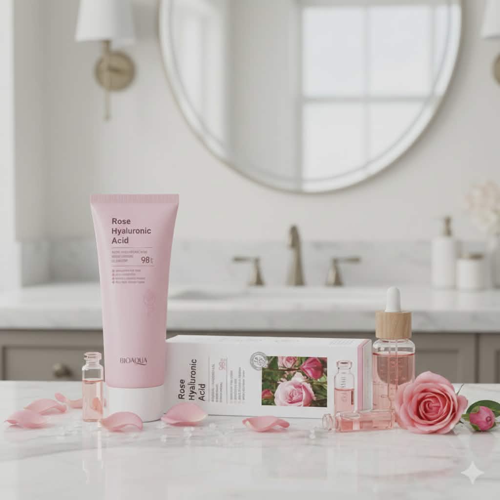 Nettoyant visage à l'acide hyaluronique et à la rose 100ml. Bioaqua