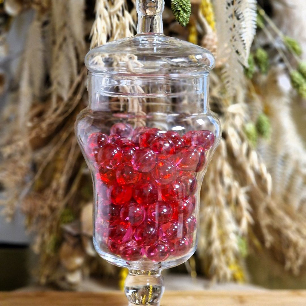 10 xPerle de bain ronde transparent rouge, Senteur Rose