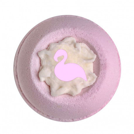 Boule effervescente pour le bain "FLAMANT ROSE" 190g, senteur : Bubble Gum