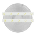 Ruban blanc en satin imprimé CALICE or - la bobine de 25 mètres