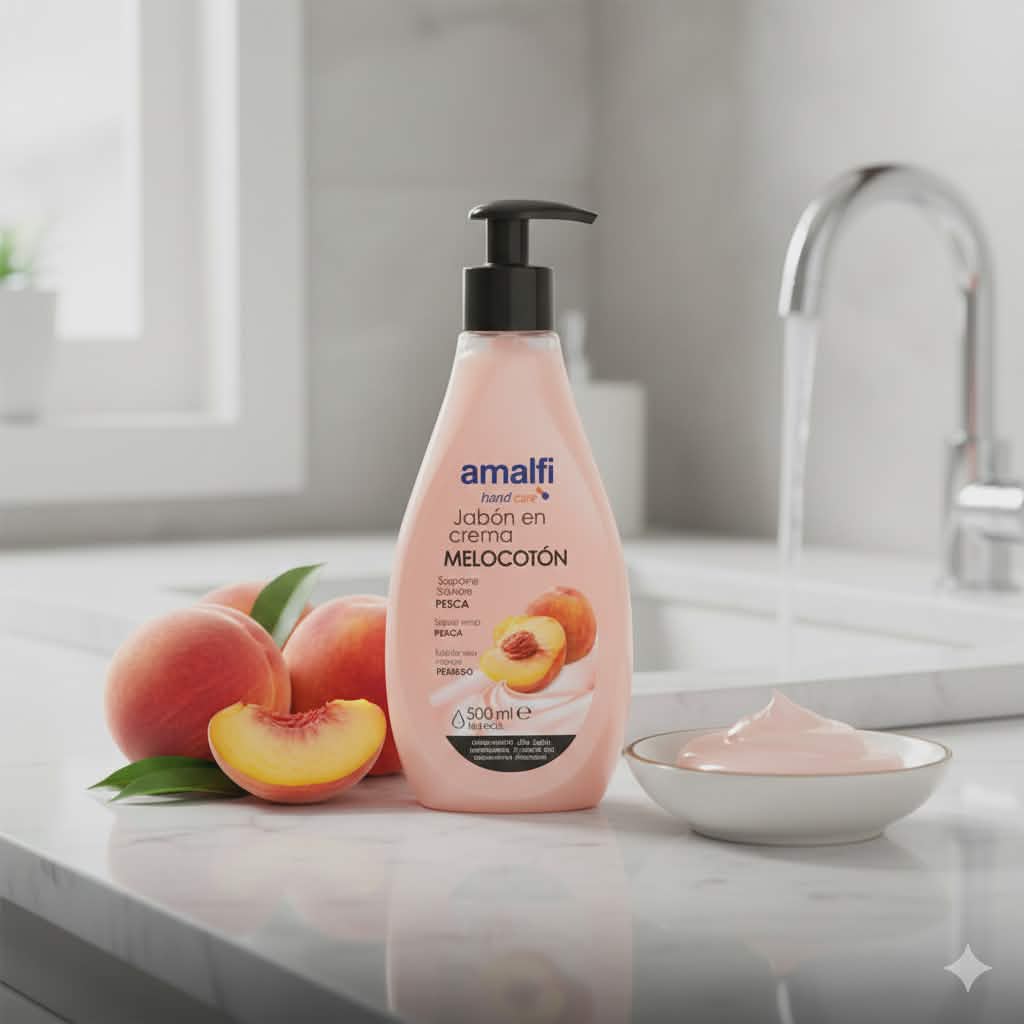 SAVON À LA CRÈME PÊCHE 500ML. AMALFI