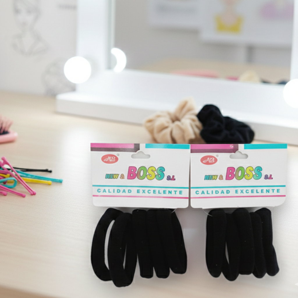 Élastiques à cheveux noirs, 5 unités par paquet