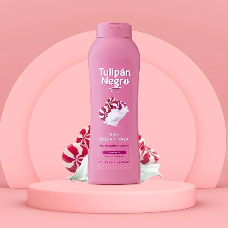 Gel douche fraise chantilly 650ml - Tulipan Negro