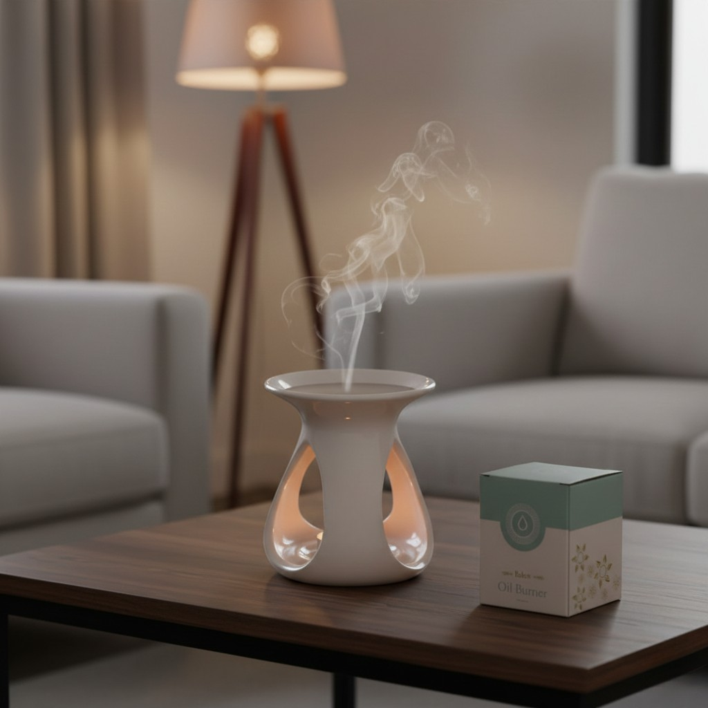 Brûleur à Huile et Fondant de Cire - Blanc Vernis à Trois Ouvertures