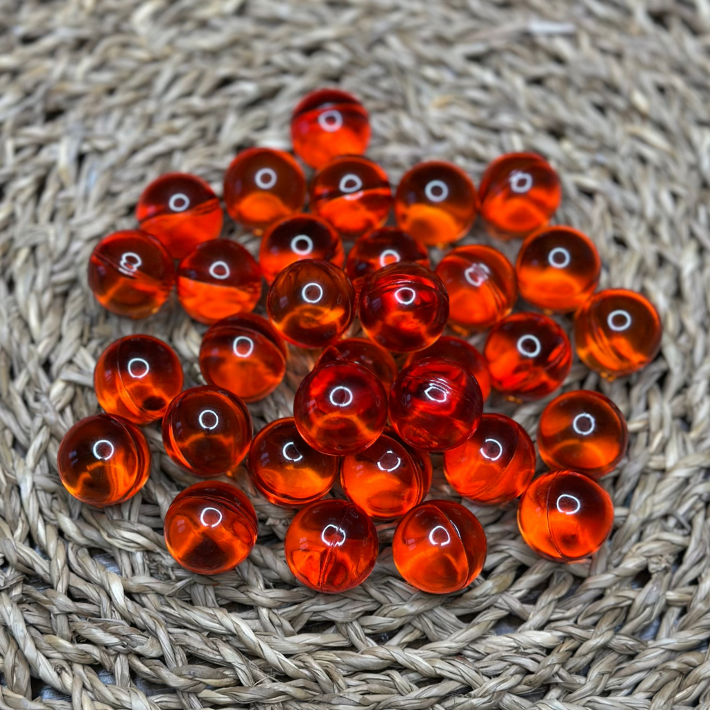 10 xPerle de bain ronde transparent rouge, Senteur Rose