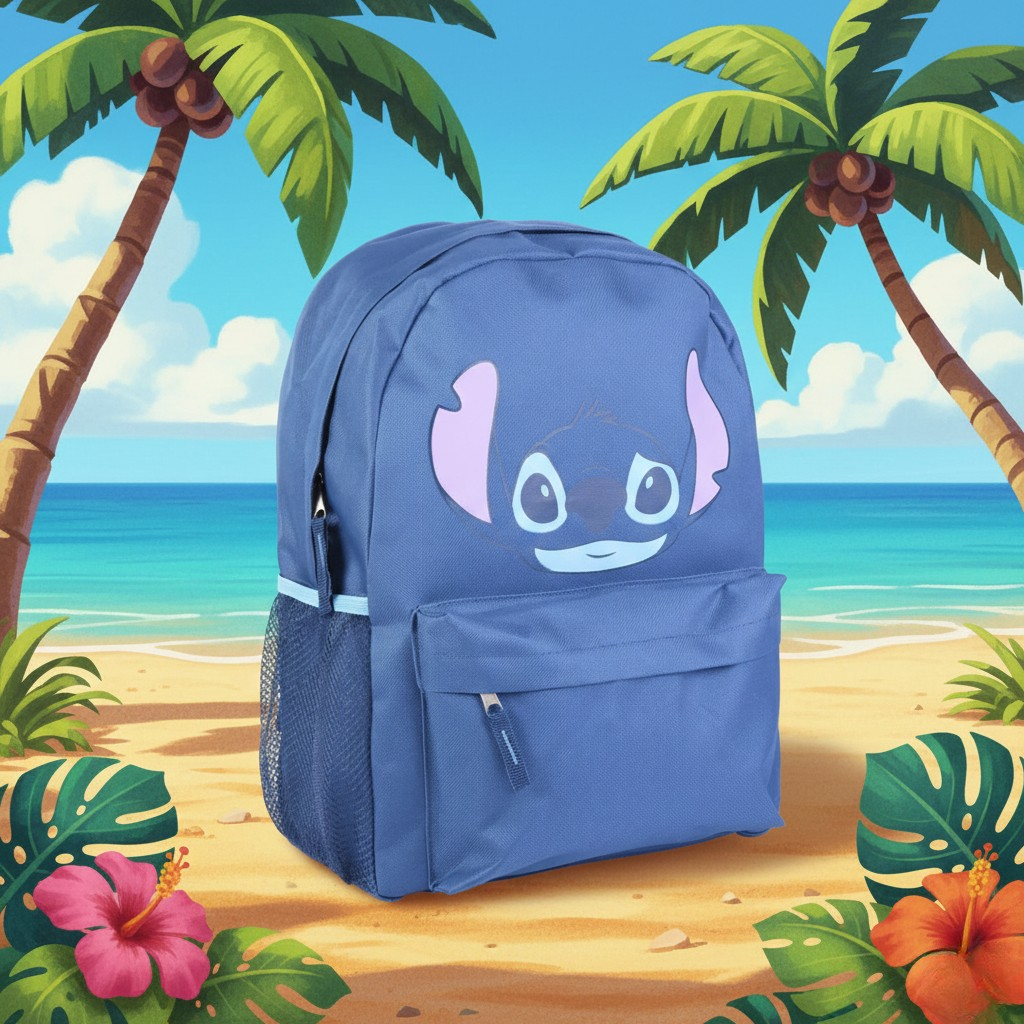 Sac d'école Disney Lilo et Stitch, le chien étoile bleu, 41 cm