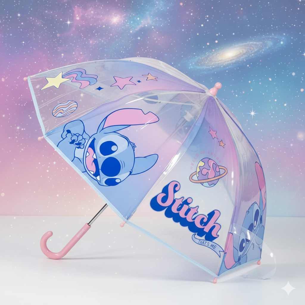 Parapluie transparent pour enfants Disney Lilo et Stitch, L'univers du chien étoile Ø71 cm