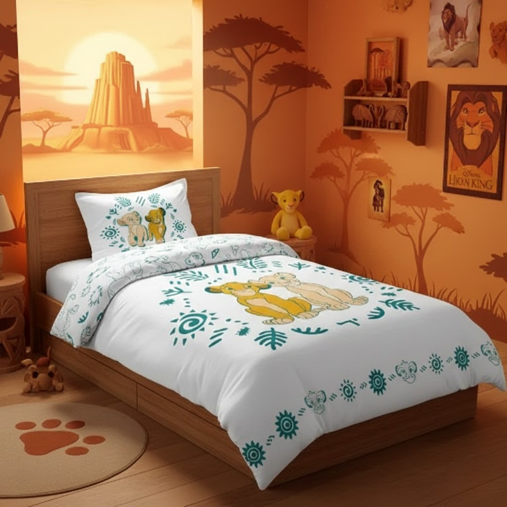 Housse de couette Disney Le Roi Lion Rêves de la Jungle 140×200cm, 70×90 cm