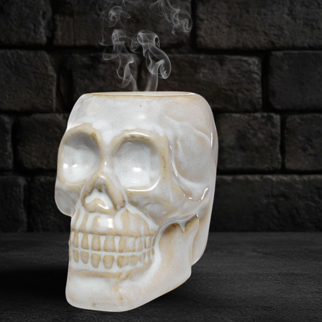 Brûleur à Huile en Céramique - Crâne