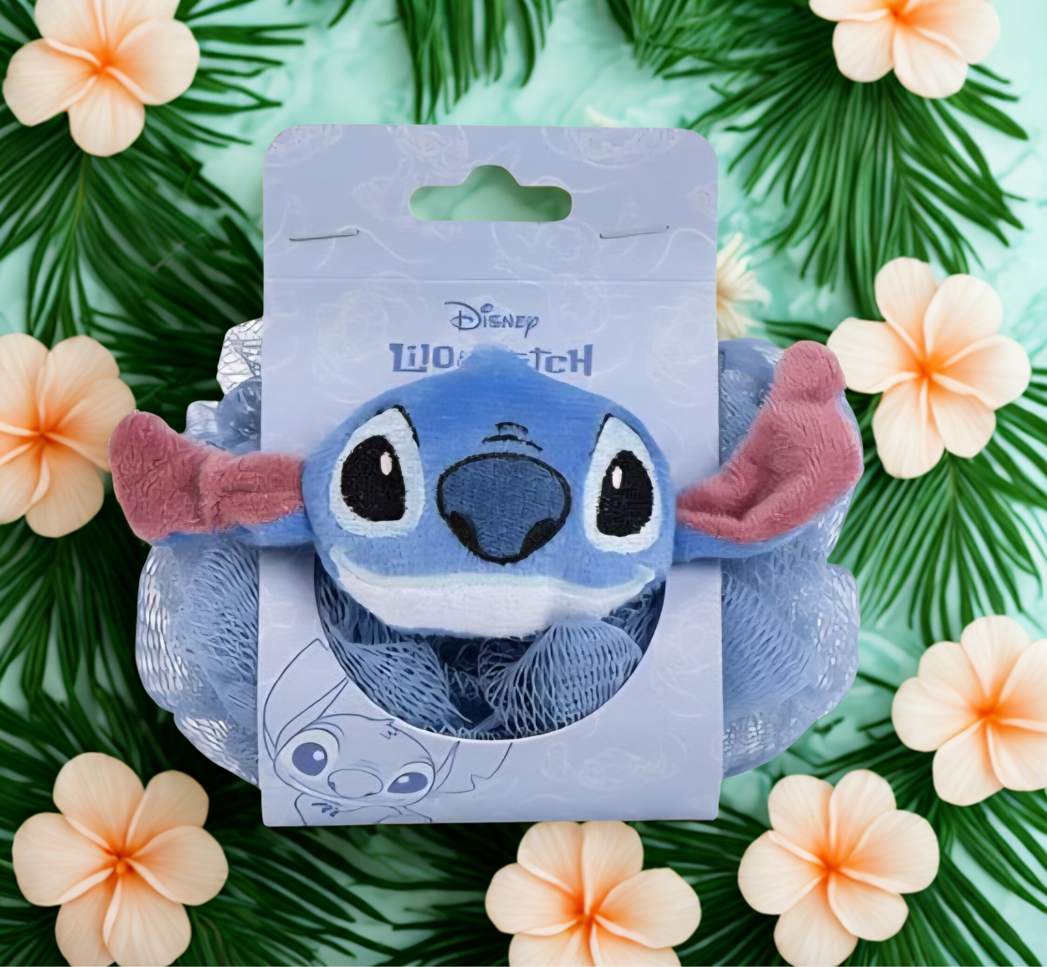 Éponge de bain 3D bleue Disney Lilo et Stitch, le chien étoile