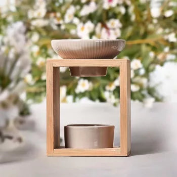 Brûleur Cire Parfumée et Fondant Parfumée Yona – Gamme Naturea en Bambou et Céramique – Matériaux Naturels de Qualité