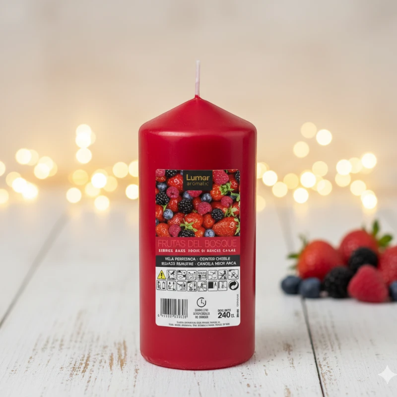 Grande Bougie Fruits Rouges – 12cm X 5,70cm – 240grs