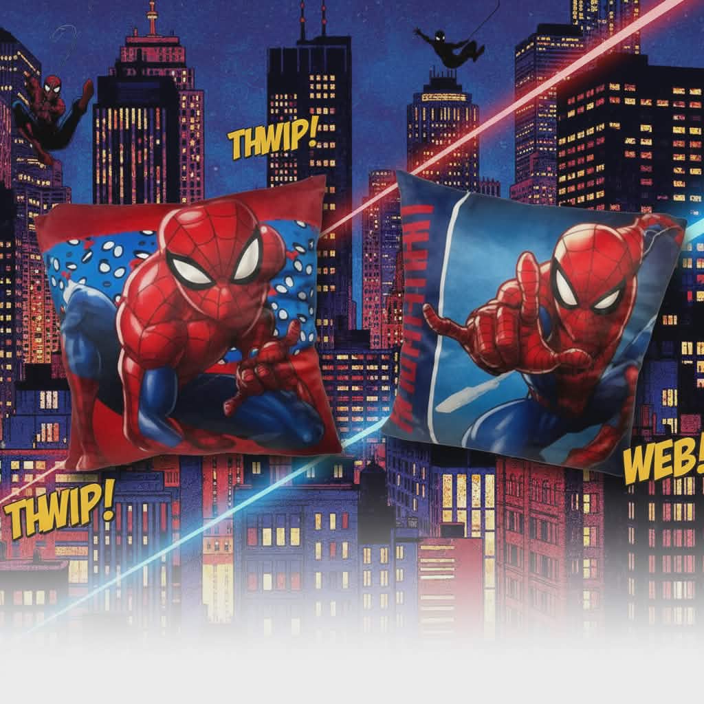 Coussin décoratif Spiderman Swing 38x38 cm en velours