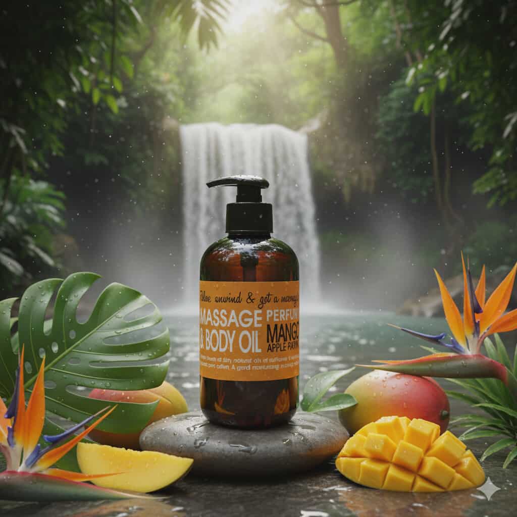 Huile de massage 200ml JUST NO NONSENSE parfum Mangue,pomme & Papaye