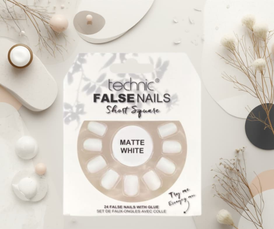 technic - Faux ongles Short square Matte white
