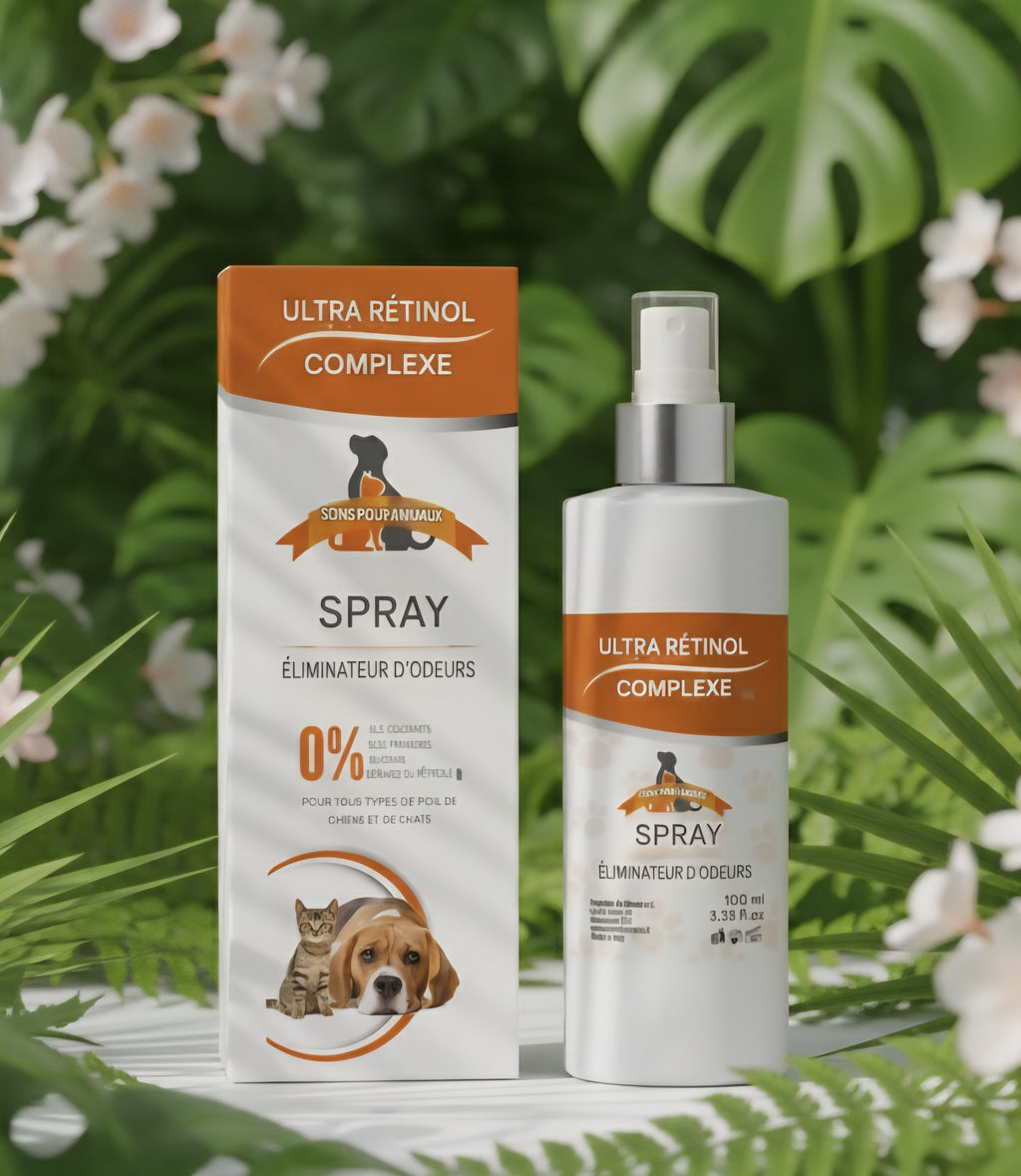 SPRAY ÉLIMINATEUR D'ODEURS POUR ANIMAUX 100ML. RETINOL COMPLEX