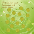 10 xPerle de bain ronde transparent vert, Senteur Pomme