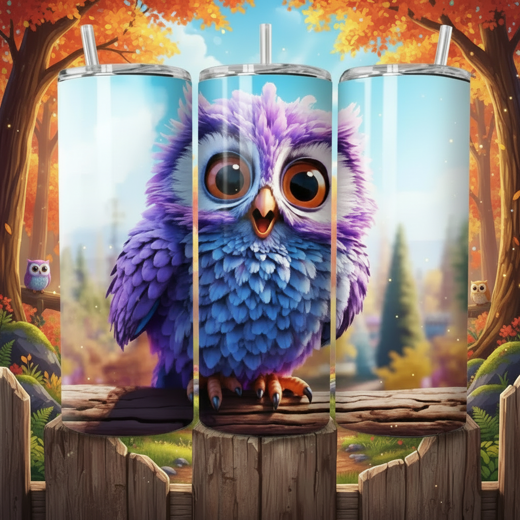 Owl purple - Thermos 590ml