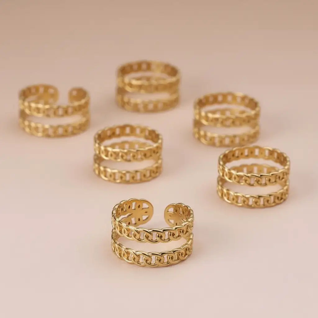 Bague ajustable Dorée Prémium – Acier Inoxydable