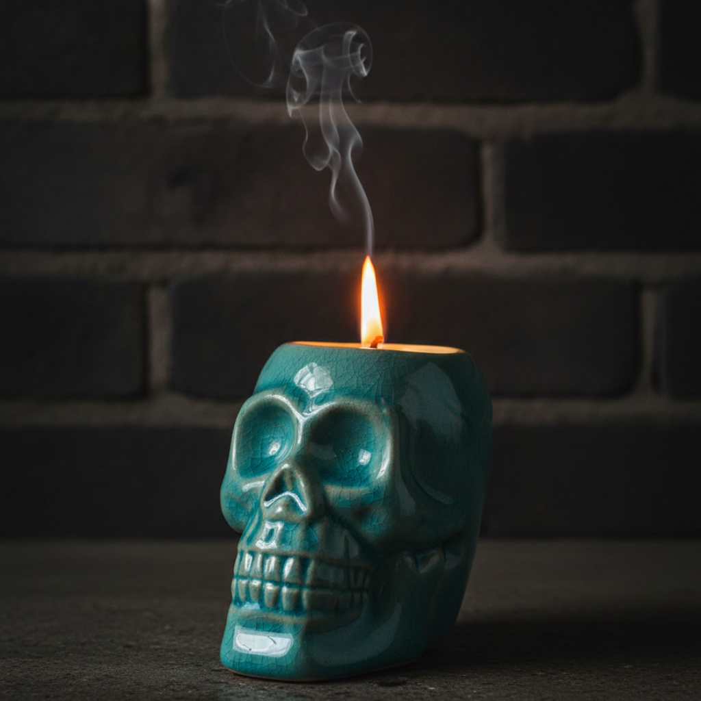 Brûleur à Huile en Céramique - Crâne