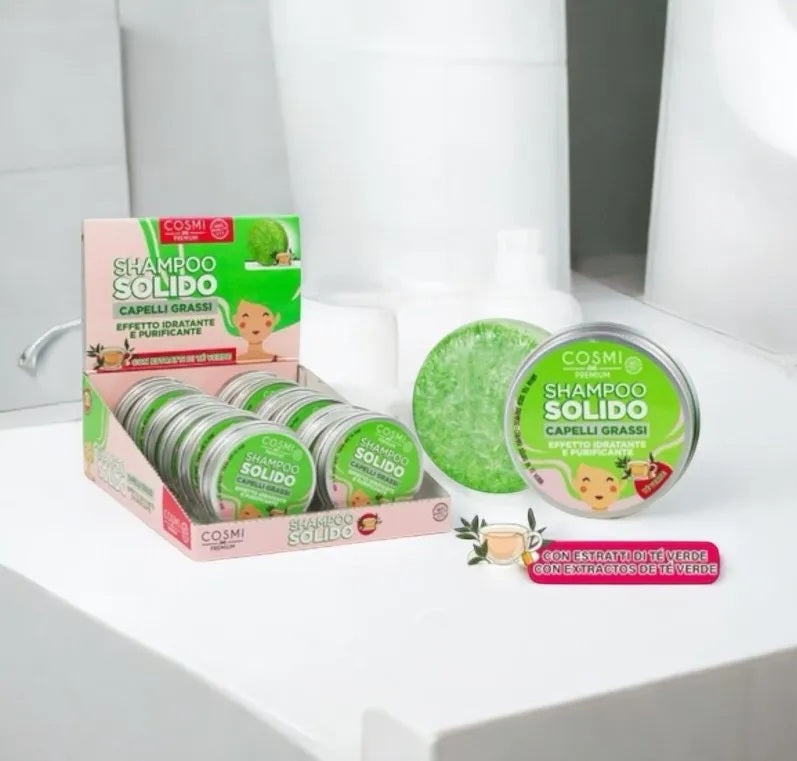 SHAMPOING SOLIDE COSMI PREMIUM AU THÉ VERT