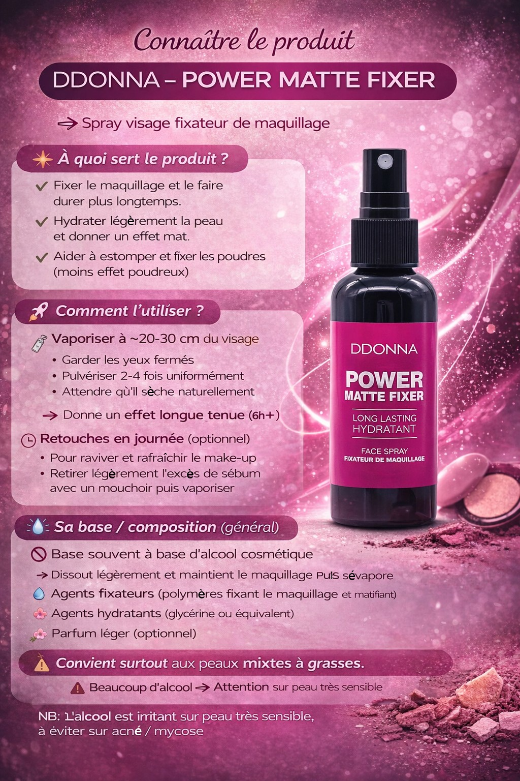 SPRAY FIXATEUR MAQUILLAGE MATTE 60ML.