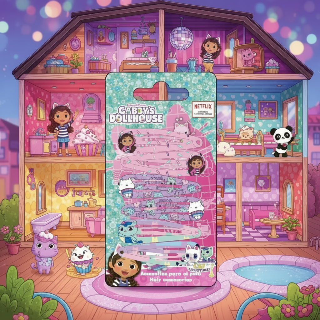 Ensemble de 6 pinces à cheveux Gabi's dollhouse Cat Adventures