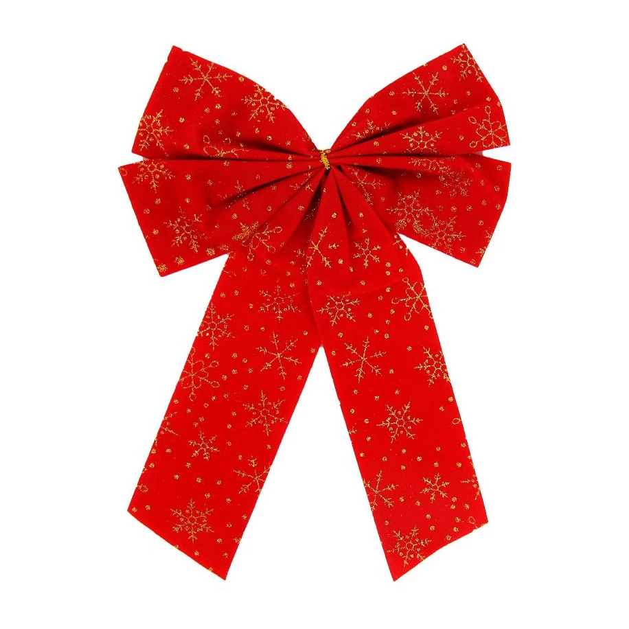 Noeud déco rouge et paillettes 32x23cm - pièce