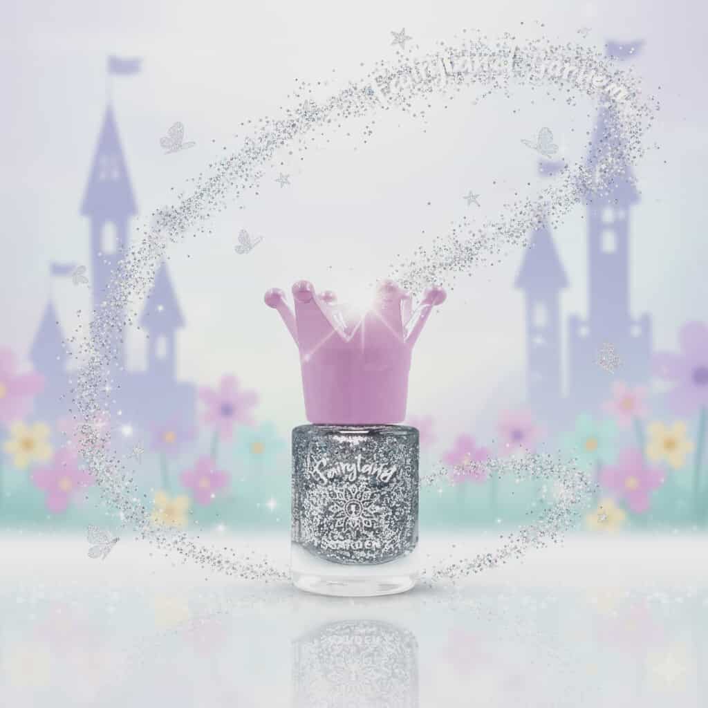 Vernis à ongles à base d'eau FAIRYLAND, Argent pailleté Jiny