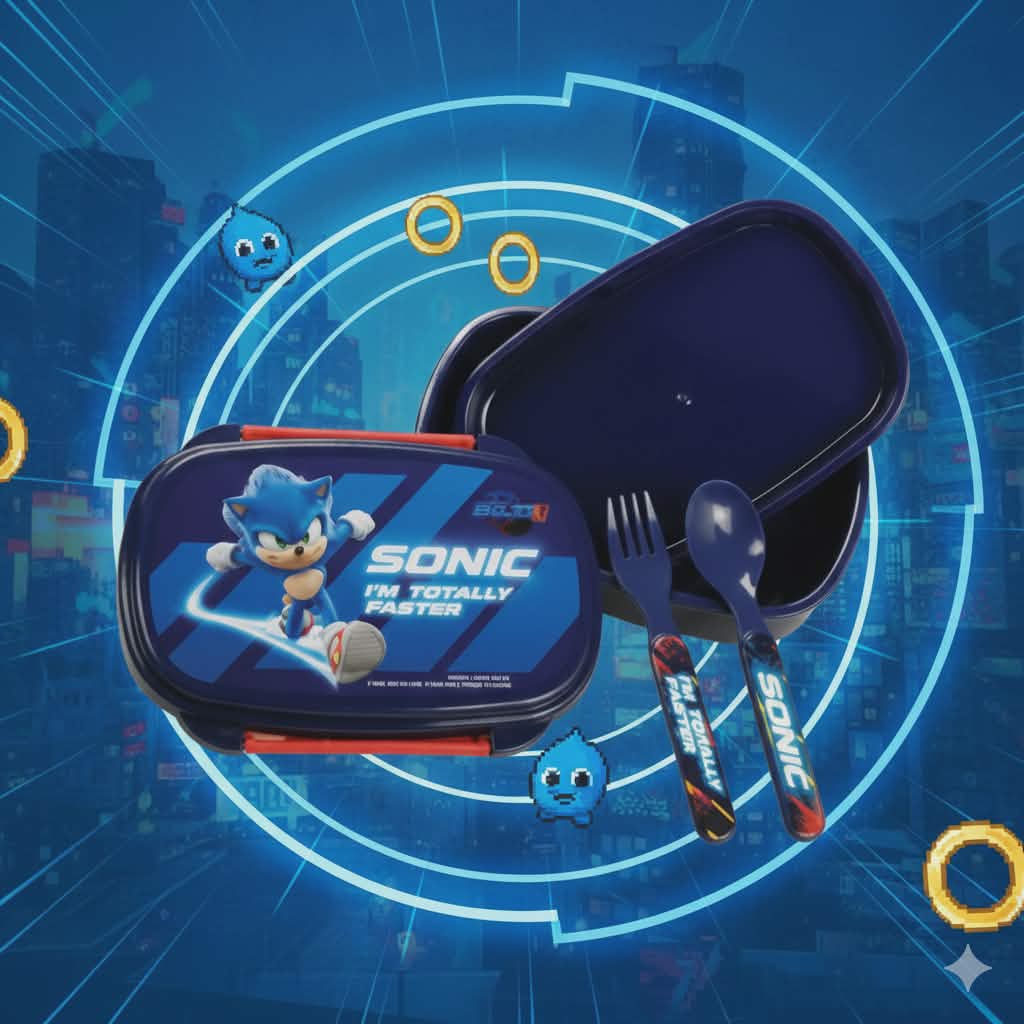 Boîte à sandwich Sonic le Hérisson Plus Rapide + ensemble de couverts