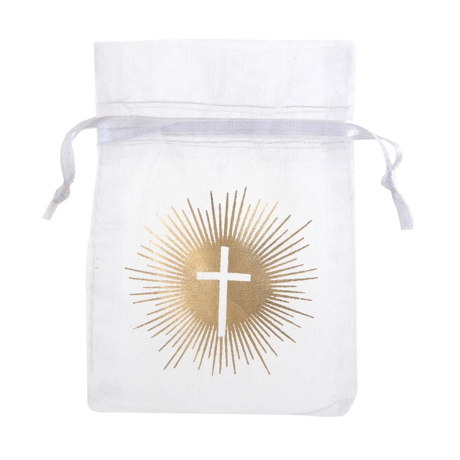 Pochons décor croix OR - 6 pièces